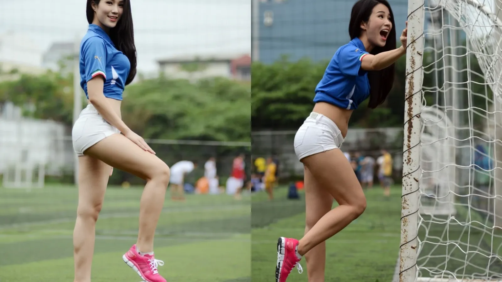 Diệp Lâm Anh thả dáng cùng trái bóng